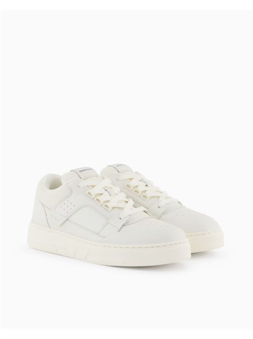 LEATHER AND MESH SNEAKERS EMPORIO ARMANI | X4X688.XR333U561 OFF WHITE